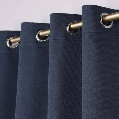 Nyan 100% Blackout Machine Washable Grommet Curtains. Set of 2 Panels