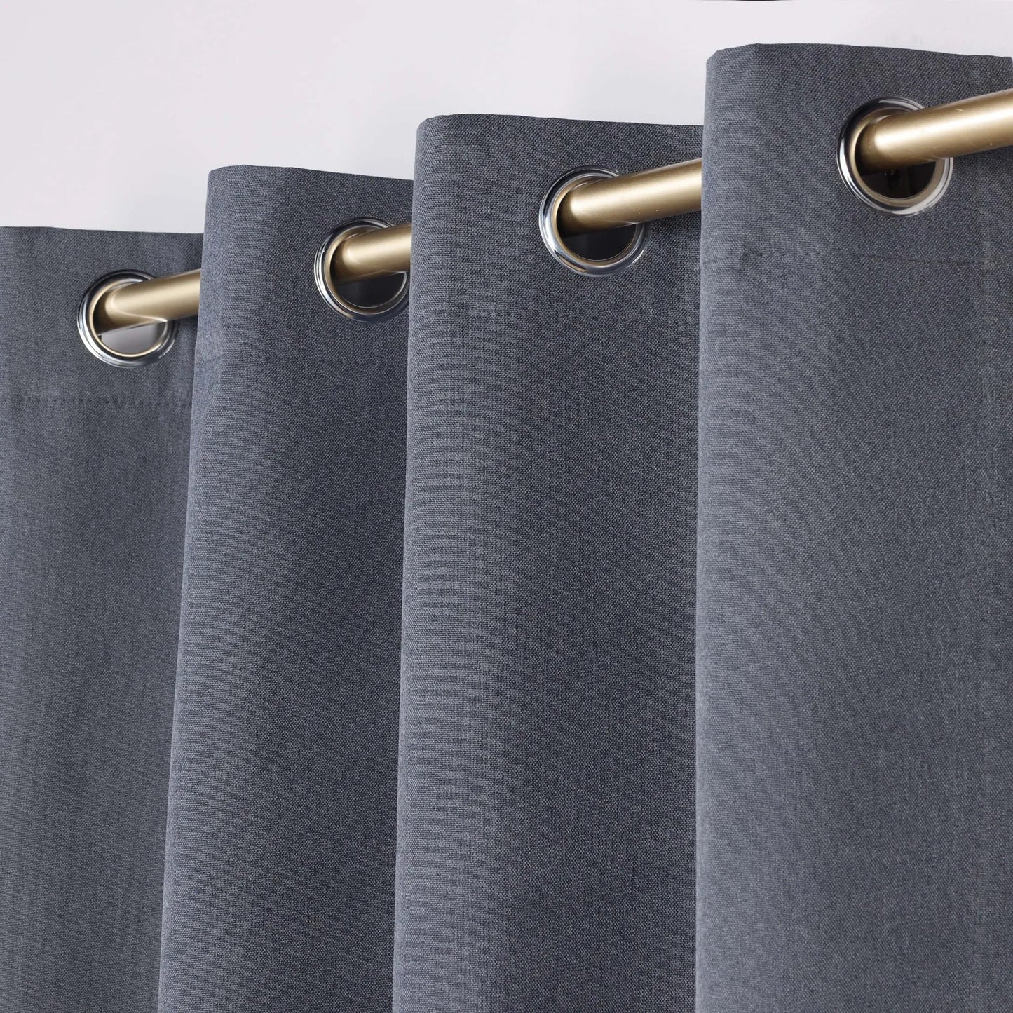 Neal 100% Blackout Machine Washable Grommet Curtains. Set of 2 Panels