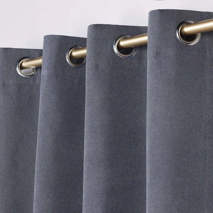 Neal 100% Blackout Machine Washable Grommet Curtains. Set of 2 Panels