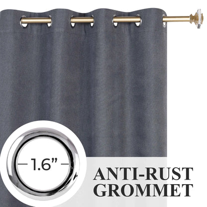 Neal 100% Blackout Machine Washable Grommet Curtains. Set of 2 Panels