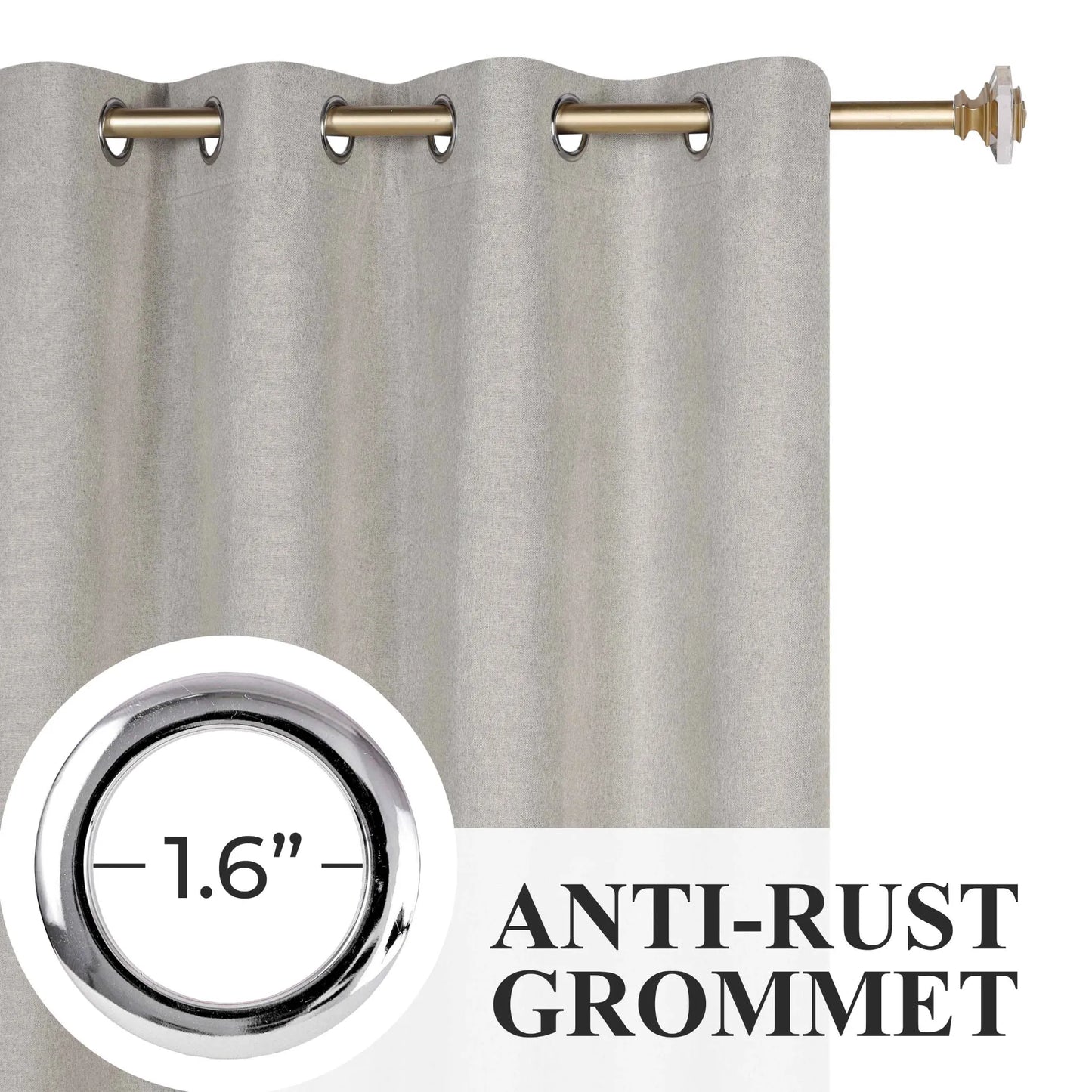 Neal 100% Blackout Machine Washable Grommet Curtains. Set of 2 Panels