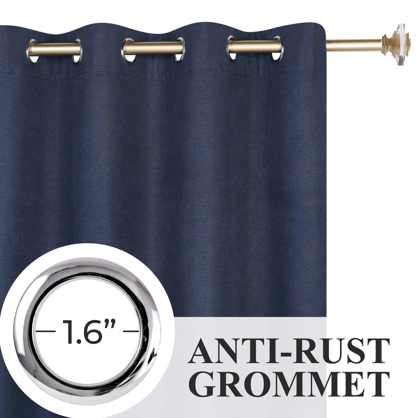 Neal 100% Blackout Machine Washable Grommet Curtains. Set of 2 Panels