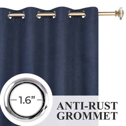 Neal 100% Blackout Machine Washable Grommet Curtains. Set of 2 Panels