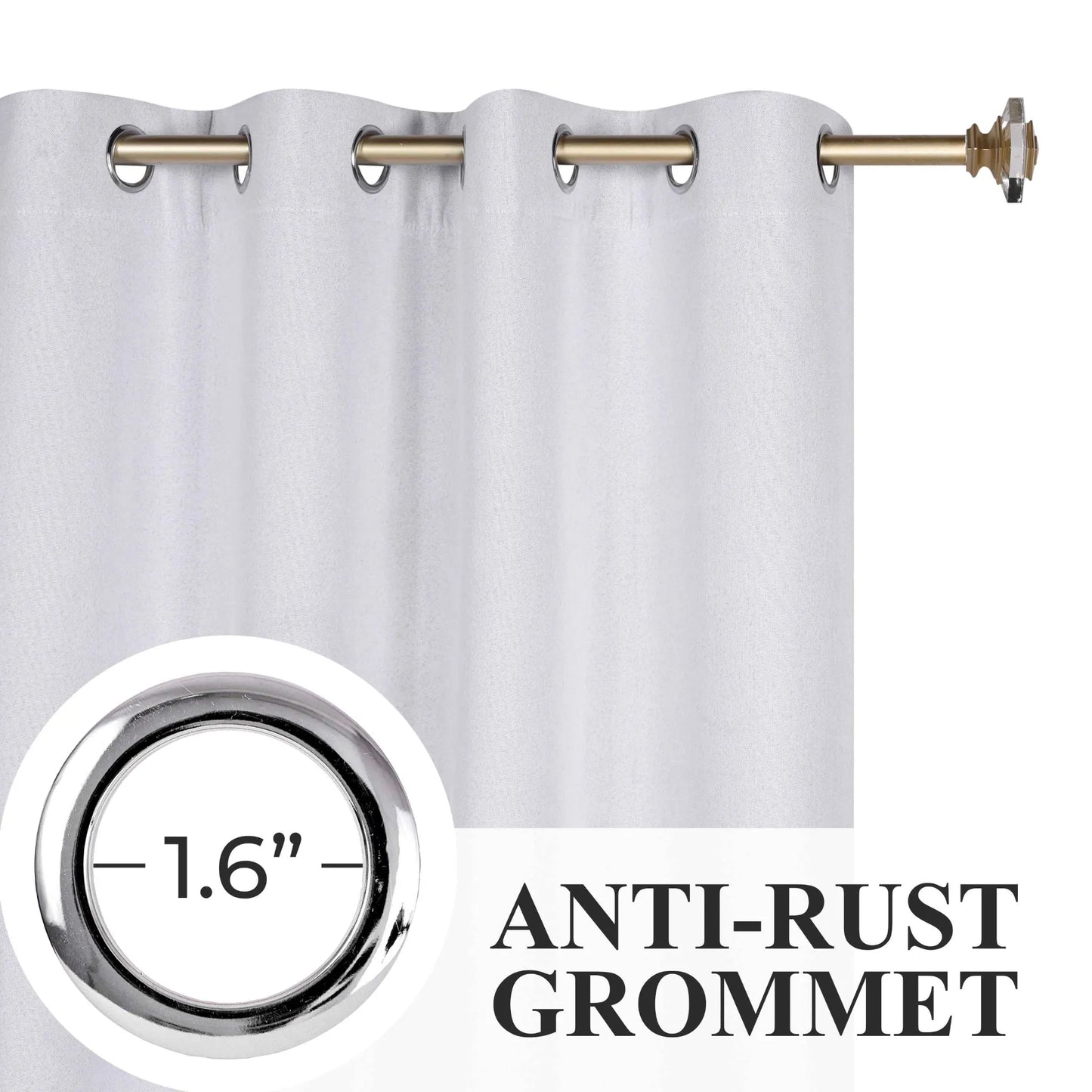 Neal 100% Blackout Machine Washable Grommet Curtains. Set of 2 Panels