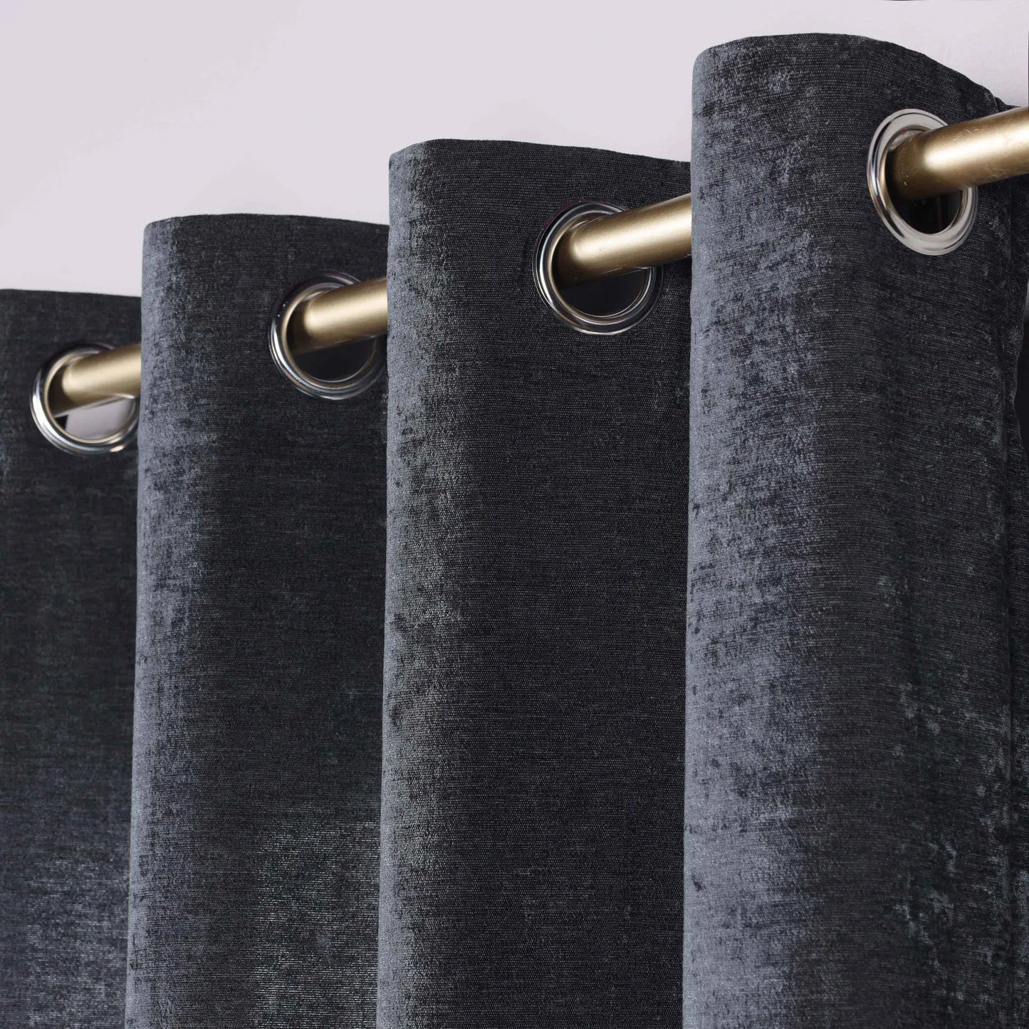 Noor Semi-Blackout Chenille Washable Grommet Curtains. Set of 2 Panels