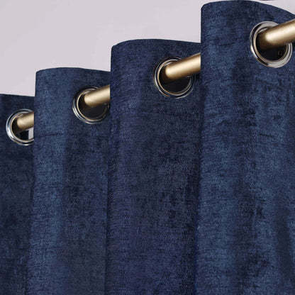 Noor Semi-Blackout Chenille Washable Grommet Curtains. Set of 2 Panels