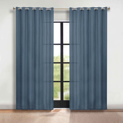 Classic Modern Solid Room Darkening Blackout Curtain Panels. Set of 2