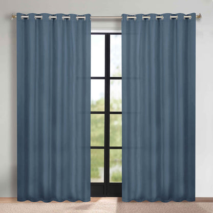 Classic Modern Solid Room Darkening Blackout Curtain Panels. Set of 2