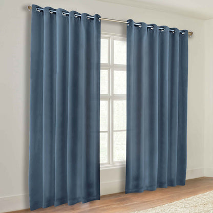 Classic Modern Solid Room Darkening Blackout Curtain Panels. Set of 2