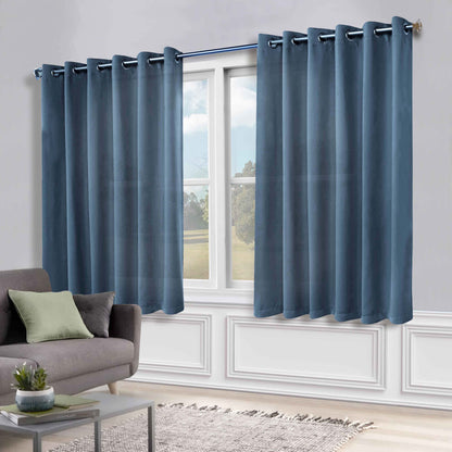 Classic Modern Solid Room Darkening Blackout Curtain Panels. Set of 2