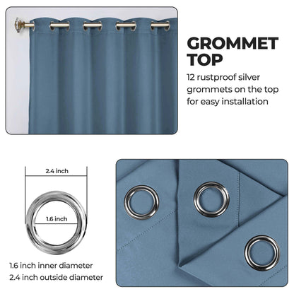 Classic Modern Solid Room Darkening Blackout Curtain Panels. Set of 2