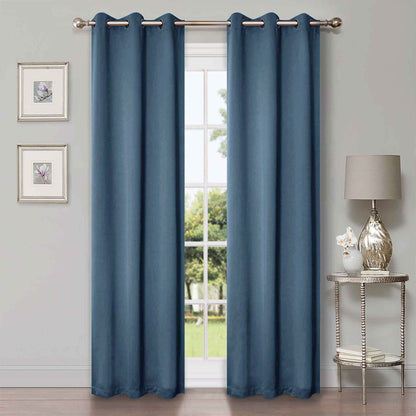 Classic Modern Solid Room Darkening Blackout Curtain Panels. Set of 2