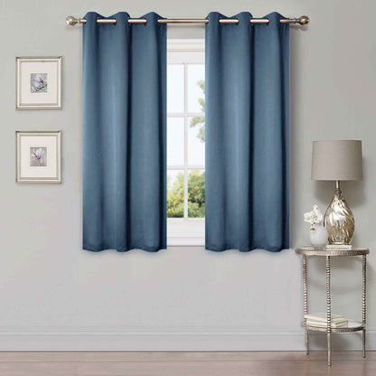 Classic Modern Solid Room Darkening Blackout Curtain Panels. Set of 2