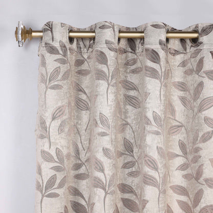 Leaves Room Darkening Washable Blackout Curtain Panels. Set of 2