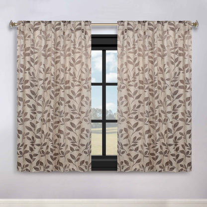 Leaves Room Darkening Back Tabs Blackout Curtain Panels. Set of 2