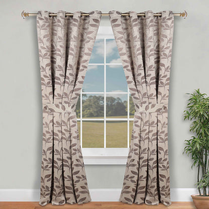 Leaves Room Darkening Washable Blackout Curtain Panels. Set of 2