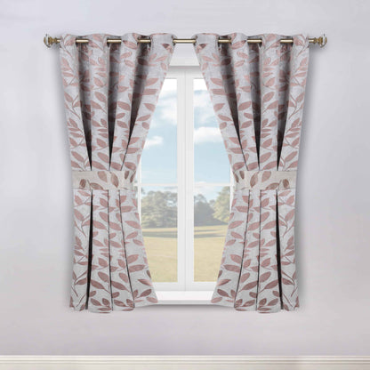Leaves Room Darkening Washable Blackout Curtain Panels. Set of 2