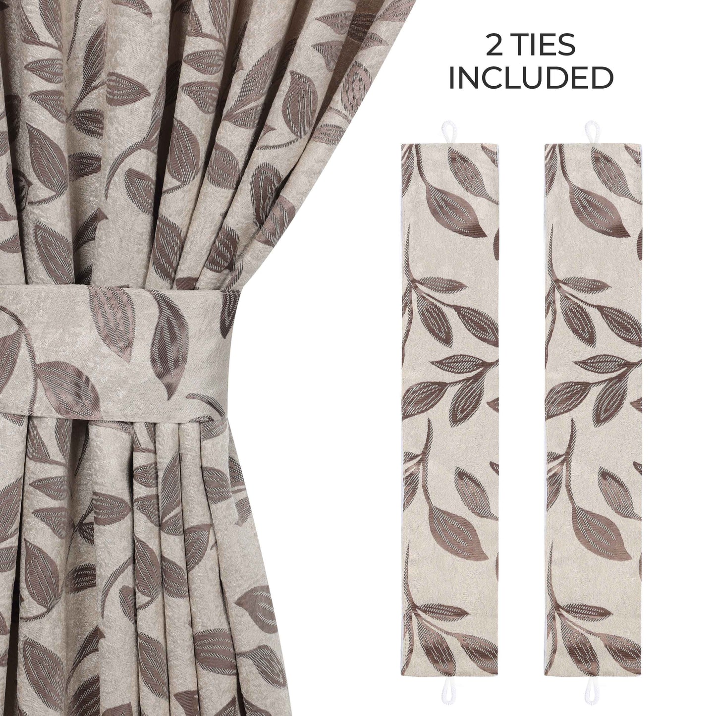Leaves Room Darkening Washable Blackout Curtain Panels. Set of 2