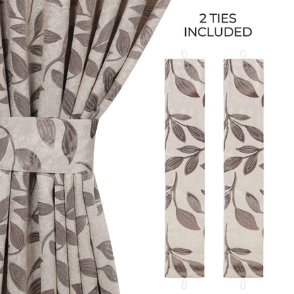 Leaves Room Darkening Washable Blackout Curtain Panels. Set of 2