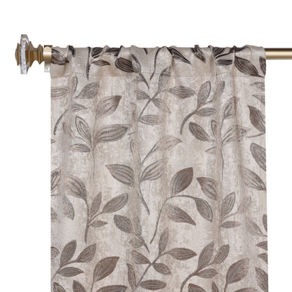 Leaves Room Darkening Washable Blackout Curtain Panels. Set of 2