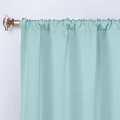 Solid Room Darkening Rod Pocket Blackout Curtain Panels. Set of 2