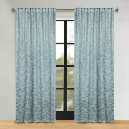 Leaves Room Darkening Back Tabs Blackout Curtain Panels. Set of 2