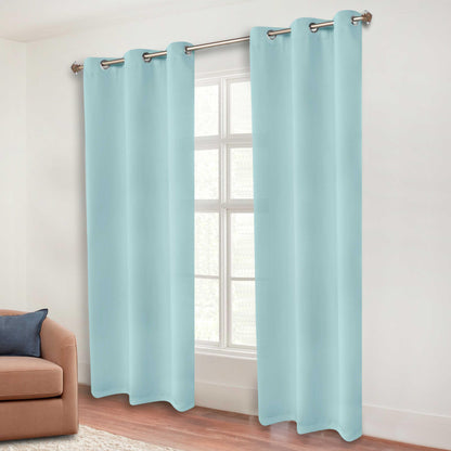 Classic Modern Solid Room Darkening Blackout Curtain Panels. Set of 2