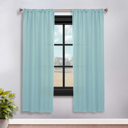 Solid Room Darkening Rod Pocket Blackout Curtain Panels. Set of 2