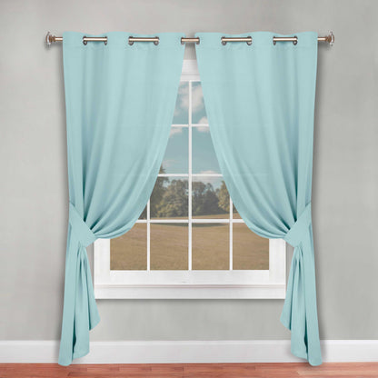 Classic Modern Solid Room Darkening Blackout Curtain Panels. Set of 2