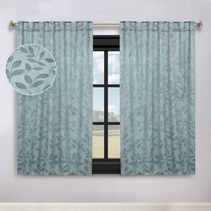 Leaves Room Darkening Back Tabs Blackout Curtain Panels. Set of 2