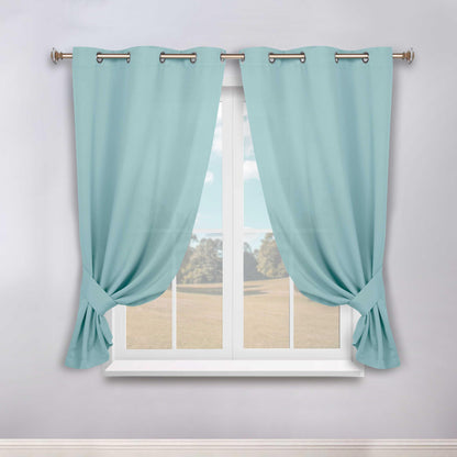 Classic Modern Solid Room Darkening Blackout Curtain Panels. Set of 2