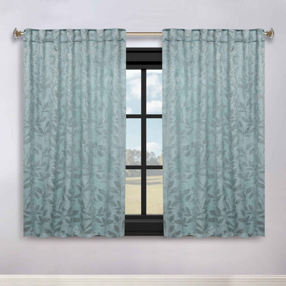 Leaves Room Darkening Back Tabs Blackout Curtain Panels. Set of 2