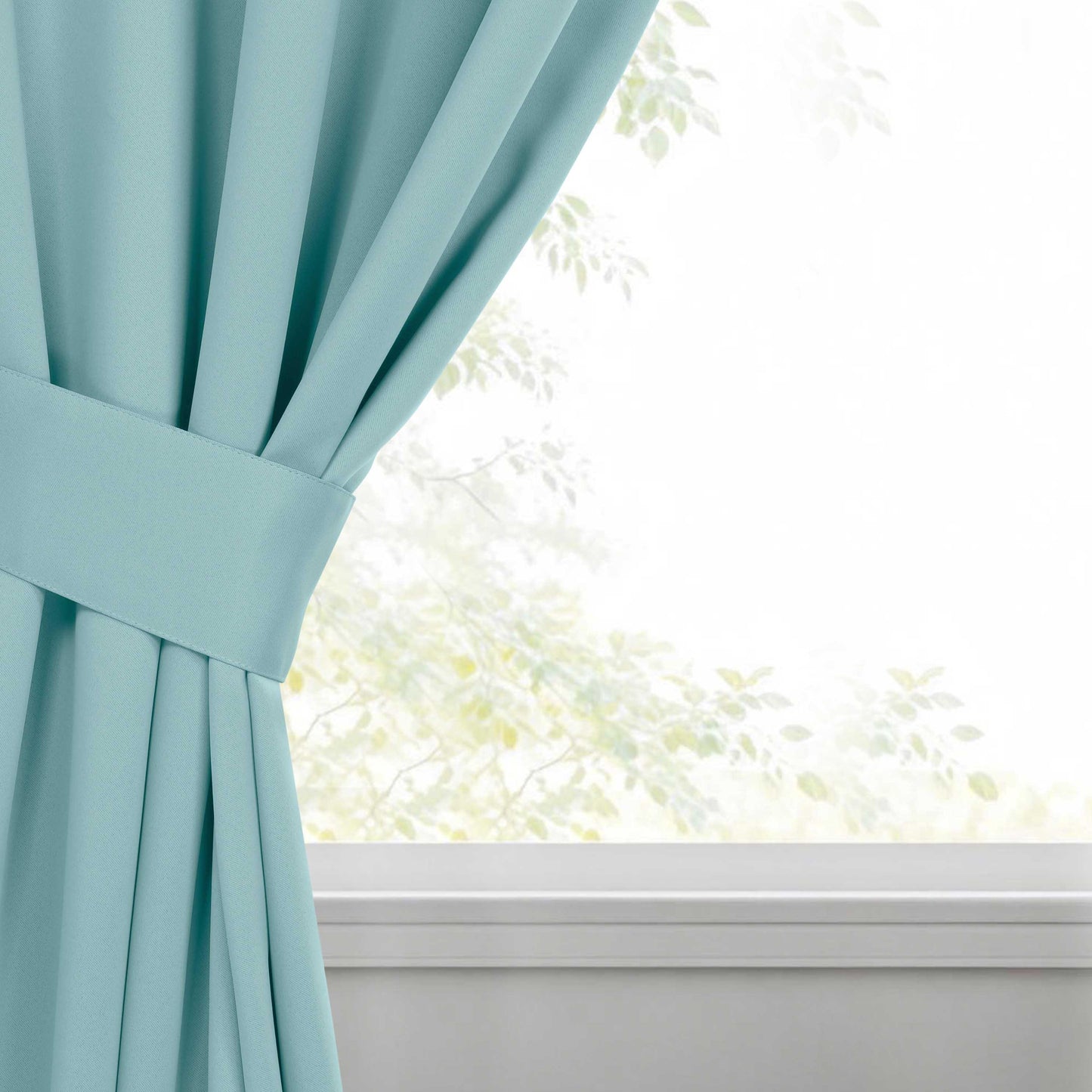 Classic Modern Solid Room Darkening Blackout Curtain Panels. Set of 2