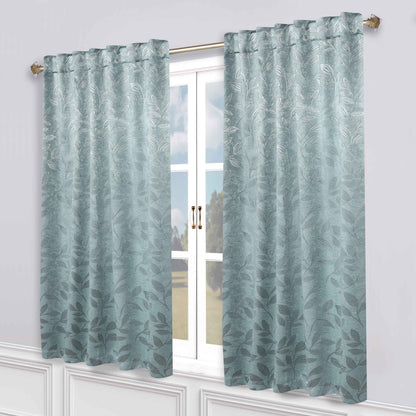 Leaves Room Darkening Back Tabs Blackout Curtain Panels. Set of 2