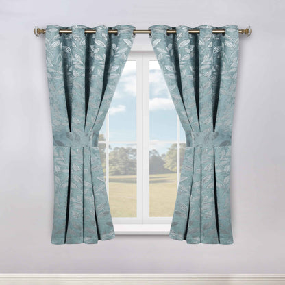 Leaves Room Darkening Washable Blackout Curtain Panels. Set of 2