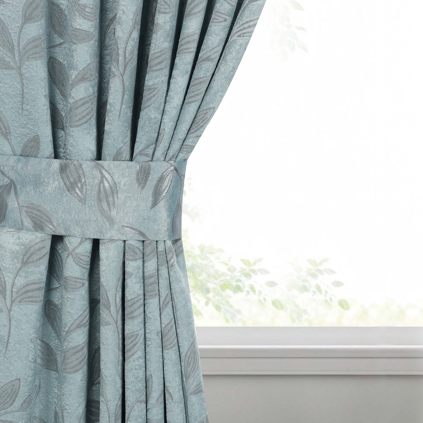 Leaves Room Darkening Washable Blackout Curtain Panels. Set of 2