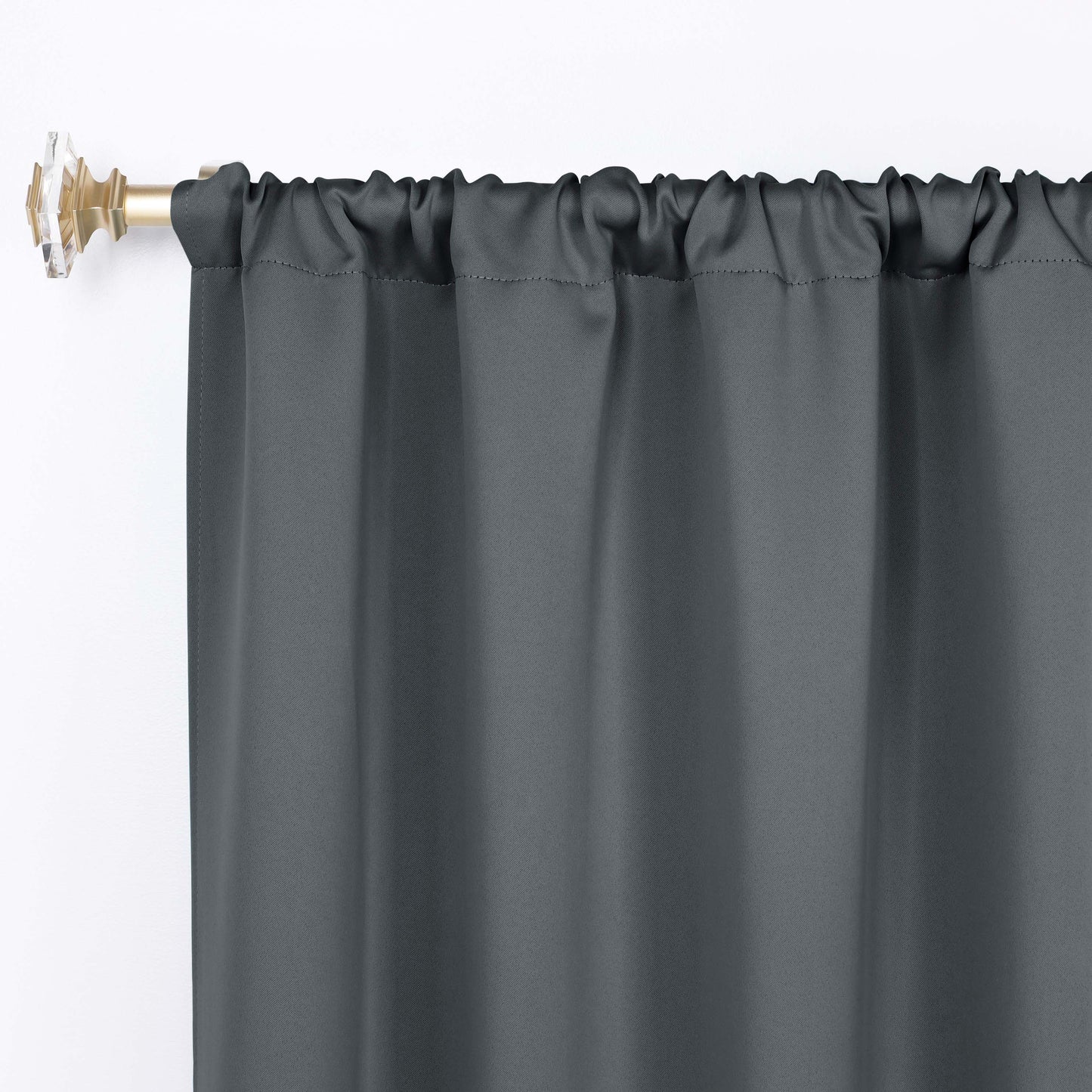 Solid Room Darkening Rod Pocket Blackout Curtain Panels. Set of 2