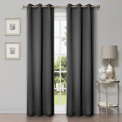 Solid Machine Washable Room Darkening Blackout Curtains. Set of 2