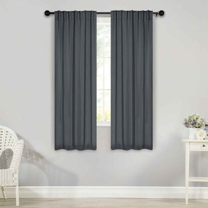 Solid Room Darkening Blackout Curtain Panels. Back Tabs. Set of 2