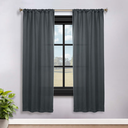 Solid Room Darkening Rod Pocket Blackout Curtain Panels. Set of 2