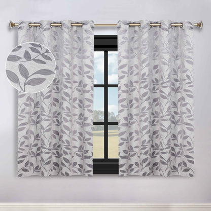 Leaves Room Darkening Washable Blackout Curtain Panels. Set of 2