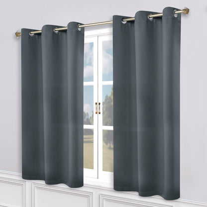 Classic Modern Solid Room Darkening Blackout Curtain Panels. Set of 2