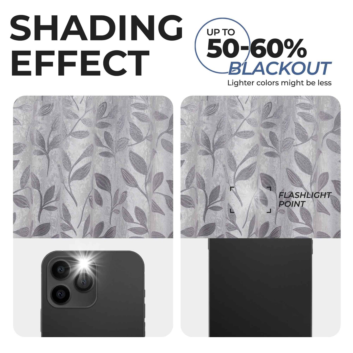 Leaves Room Darkening Washable Blackout Curtain Panels. Set of 2