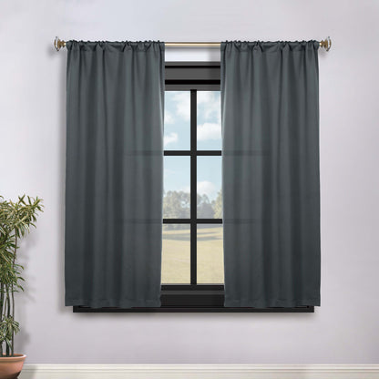 Solid Room Darkening Rod Pocket Blackout Curtain Panels. Set of 2