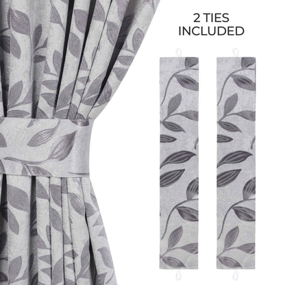 Leaves Room Darkening Washable Blackout Curtain Panels. Set of 2