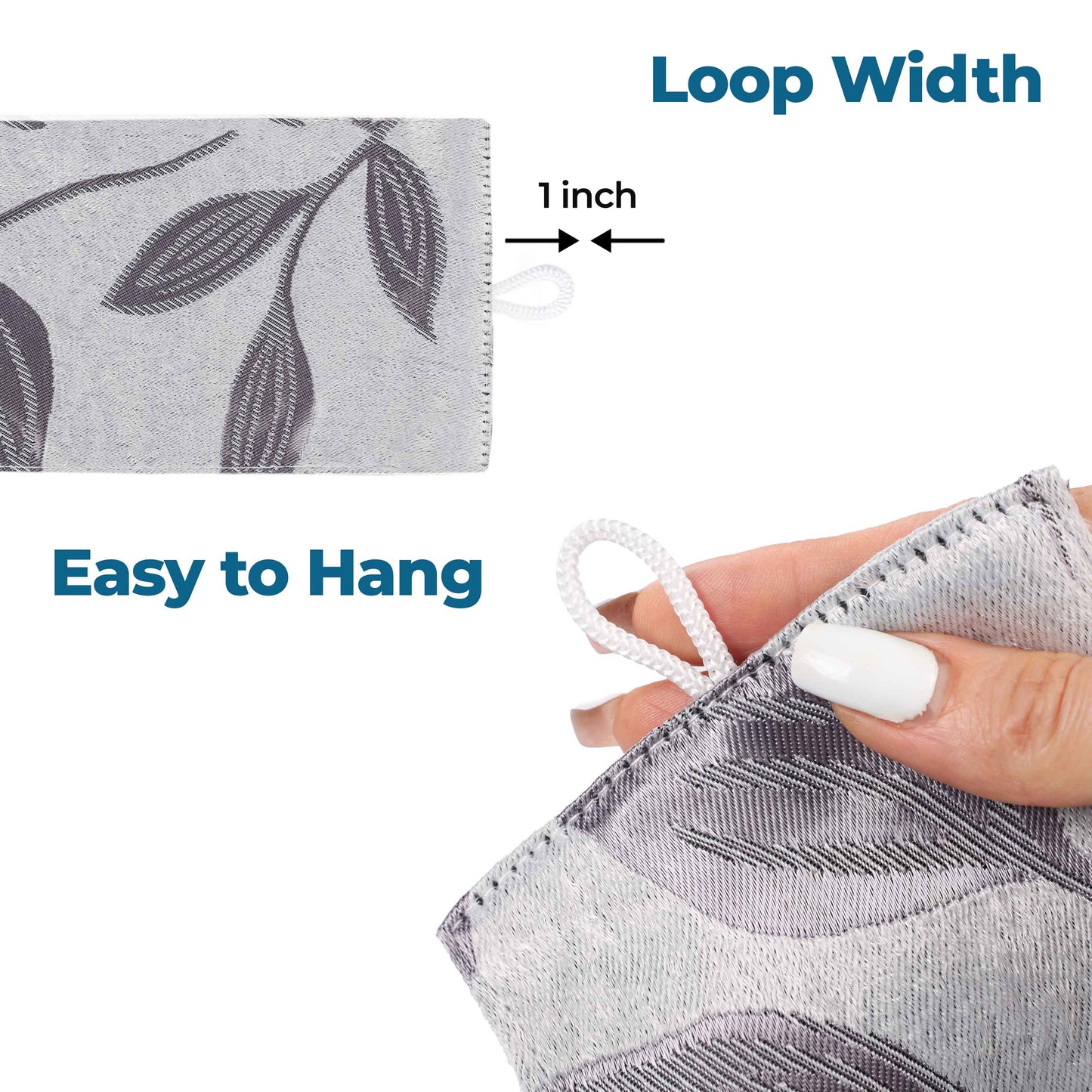 Leaves Room Darkening Washable Blackout Curtain Panels. Set of 2