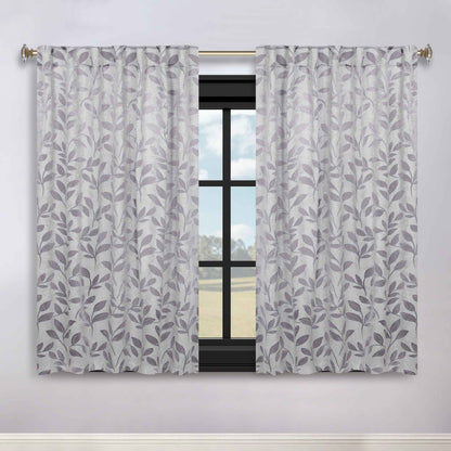Leaves Room Darkening Back Tabs Blackout Curtain Panels. Set of 2