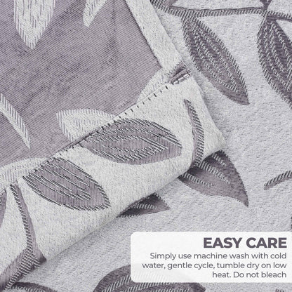 Leaves Room Darkening Washable Blackout Curtain Panels. Set of 2