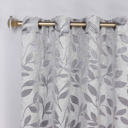 Leaves Room Darkening Washable Blackout Curtain Panels. Set of 2