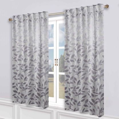 Leaves Room Darkening Back Tabs Blackout Curtain Panels. Set of 2